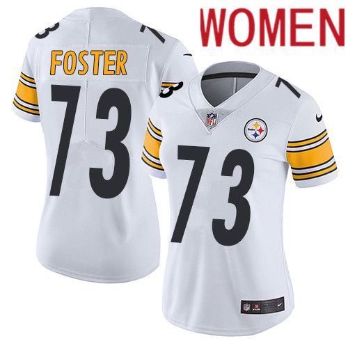 Women Pittsburgh Steelers 73 Ramon Foster Nike White Vapor Limited NFL Jersey